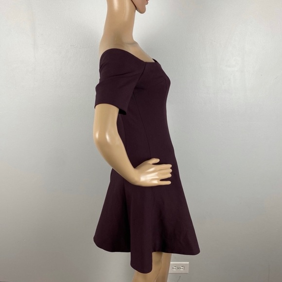 NEW CINQ A SEPT OFF-THE-SHOULDER SKATER MINI DRESS - Picture 4 of 8